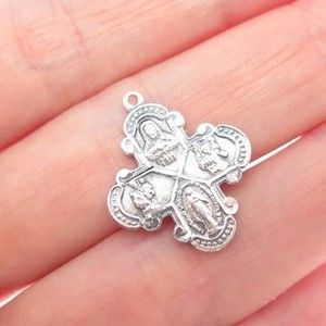 TRU-KAY 925 Sterling Silver Vintage 4-Way Cross Minimalist Charm Pendant
